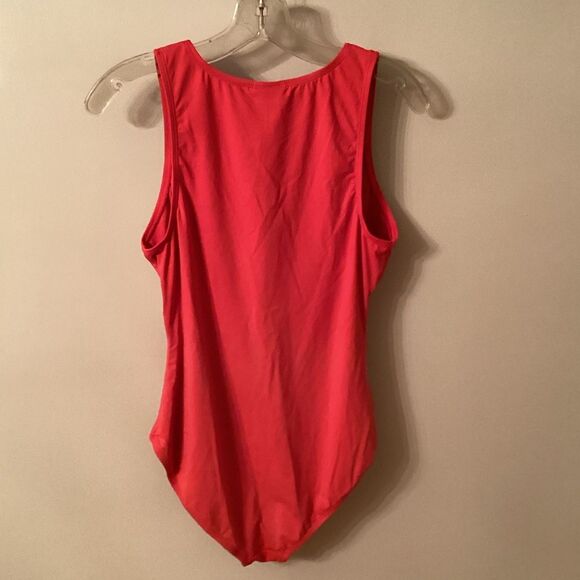 ANDIE SIZE M/T THE MALIBU ONE PIECE RED SNAP FRONT SWIMSUIT TALL LONG - Picture 4 of 7